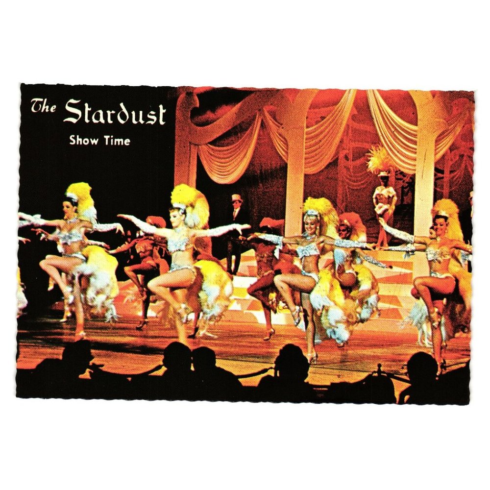 Stardust Hotel Casino Vintage Postcard Show Time Dancers Las Vegas FS-632-C